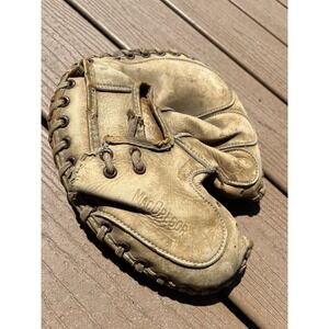 MacGregor Baseball Catchers Mitt Del Crandall G185 Glove Catcher Vintage Leather